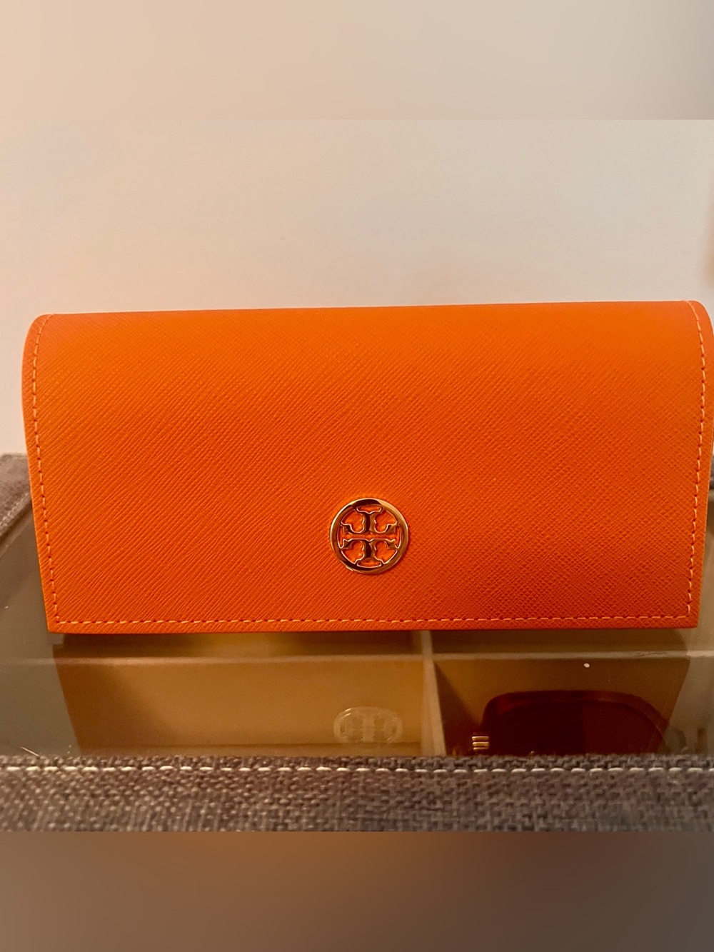 Tory Burch Eyeglass/Sunglasses Case with Gold Logo